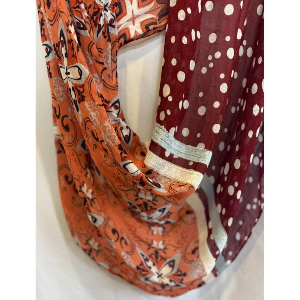 Anthropologie Boho Western Scarf Loop Infinity Moroccan Adair Red Rouge NWT